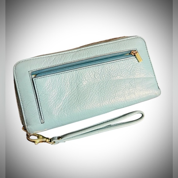 Fossil Teal Leather Wallet with Gold Details - Picture 2 of 5